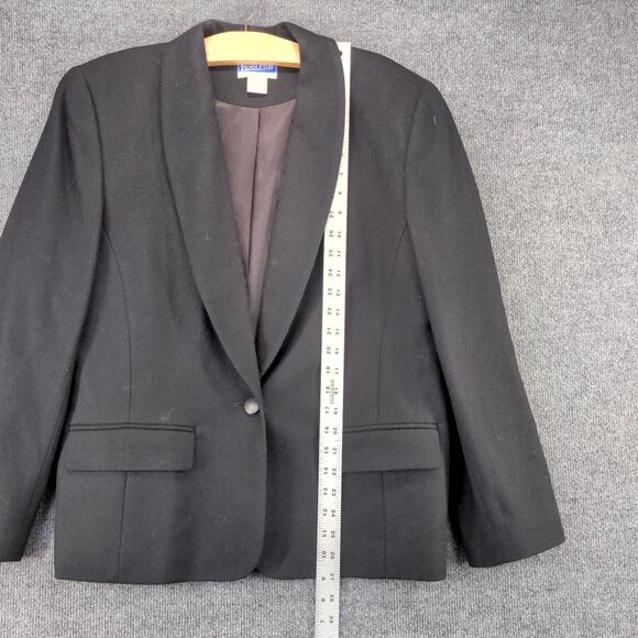 Vintage Pendleton Classic Blazer Suit Womens 16 Black One Button Wool - Picture 11 of 13